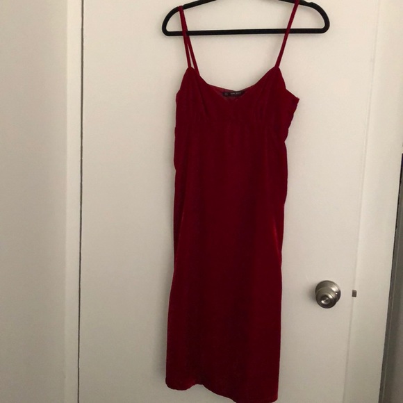 Zara Dresses & Skirts - Zara NWOT Velvet Red Slip Midi Dress Small